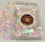 White Unicorn Head Iridescent 8mm Glitter Shapes / Fantasy Storyboard / Parties / Nail Art / Kids' Crafts
