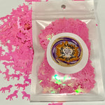 Pink Full-Body Unicorn Iridescent 15mm Glitter Shapes / Fantasy Storyboard / Parties/Nail Art / Kids' Crafts / Scrapbooking