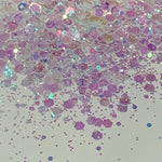 Opal Mist Rose to Lavender Shift Chunky to Fine Glitter Mix / 1.75 oz. Translucent / Ocean / Storyboard / Snow Winter White