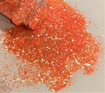 ORANGE CRUSH Iridescent Glitter Chunky  Mix / Glitter Tumbler / Orange / Solvent Resistant / Vivid Under Black Light