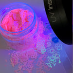 Pink Paws Iridescent Glitter / 1/2 oz. Jar / UV Glow / Nail Art Crafts / Animal Kindness / Teaching Aid /Storyboard Tumbler