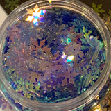 Blue Flash Snowflakes 8mm Iridescent Glitter Shapes / 1/3 oz. Jar / Storyboard Tumblers/ Winter Crafts / Scrapbooking / Snow Globes / Coasterss