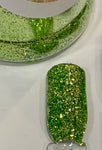 Lime Green Fine Glitter / 2.25 oz Bottle / Grinch Ornaments / Glitter Tumbler / Glows Under UV Black Light