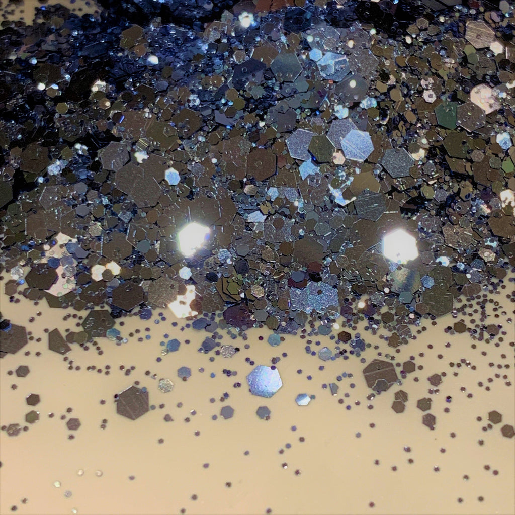 Ceylon Sapphire Chunky Hex Mix Glitter / Beautiful Deep Blue-Gray