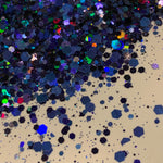 PHANTOM Purple/Blue Chunky HOLO Flash Glitter Mix/ 2 oz. Bottle / Holographic Nail Art / Solvent Resistant / Opaque / Tumblers