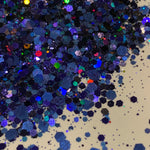PHANTOM Purple/Blue Chunky HOLO Flash Glitter Mix/ 2 oz. Bottle / Holographic Nail Art / Solvent Resistant / Opaque / Tumblers