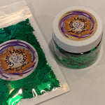 Green Tree 8mm Glitter Shapes / 1/2 oz. Pouch or 3/4 oz Jar / Lush Full Christmas Pine