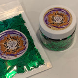 Green Tree 8mm Glitter Shapes / 1/2 oz. Pouch or 3/4 oz Jar / Lush Full Christmas Pine