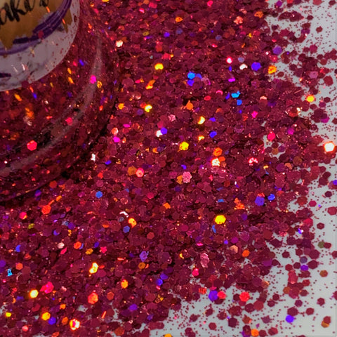 RUBY SLIPPERS CHUNKY Holographic Glitter Mix / 2 oz Bottle / Opaque / Fall Winter Sparkle / Brides / Geode Tumbler / Slime Crafts