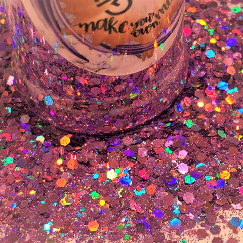 LAVENDER HALO HOLO Chunky to Fine Glitter Mix / 2 oz. Bottle Holographic / Solvent Resistant / Opaque / Geode Tumblers