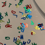 Tiny Alphabet Letters 5-6mm Shapes Glitter-Solvent Resistant / Multi-color / Personalize / Nail Art