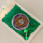 Green Tree 8mm Glitter Shapes / 1/2 oz. Pouch or 3/4 oz Jar / Lush Full Christmas Pine