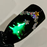 Green Tree 8mm Glitter Shapes / 1/2 oz. Pouch or 3/4 oz Jar / Lush Full Christmas Pine