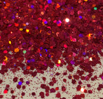 RUBY SLIPPERS CHUNKY Holographic Glitter Mix / 2 oz Bottle / Opaque / Fall Winter Sparkle / Brides / Geode Tumbler / Slime Crafts