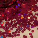 RUBY SLIPPERS JUMBO Holographic Glitter / 2 oz Bottle / Opaque / Solvent Resistant / Non-Toxic