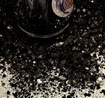 BLACK STRAPLESS Chunky to Fine Glitter Mix / 2 oz Shaker Bottle / High Flash Black