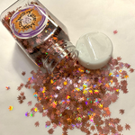 Smokin Rose HOLO Hemp Leaf Glitter Shapes / 5mm Ganja Cannabis Pot Leaf / Rose Gold Pink Holographic Marijuana Weed Sequins